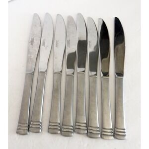 Set of 8 Cambridge Codie Sand Frost Stainless Butter Dinner Knifes Flatware  8"
